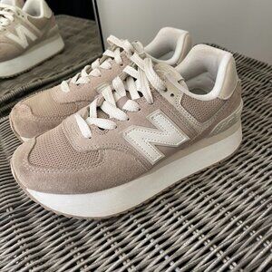 New Balance 574+ Platform Driftwood/Timberwolf/White WL574+
